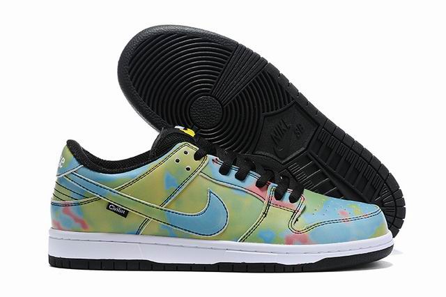 Cheap Nike Dunk Sb Men's Shoes Green Blue Air Brushing-40